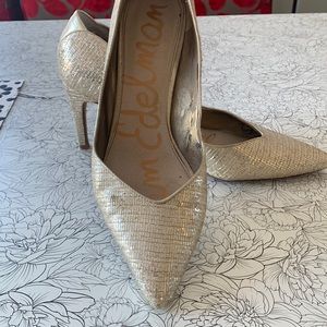 Sam Edelman glittery silver-gold ‘Orella’ heels